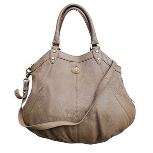 Tory Burch Tan pebbled Leather Dakota Hobo/Crossbody Bag